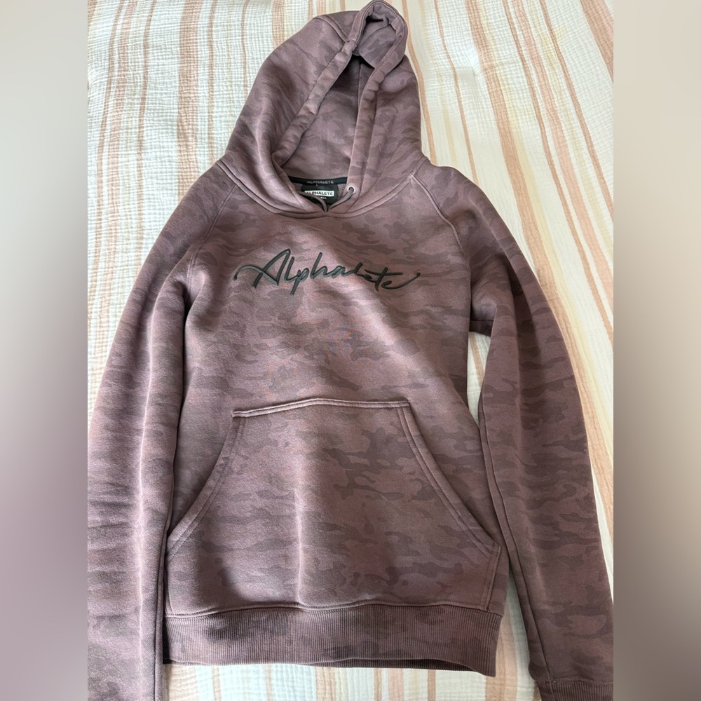 Alphalete Camo Hoodie in Deep Taupe XS Like New